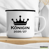 Emaille Tasse K&ouml;nigin 2026/27 Krone...