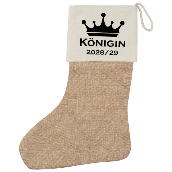 Weihnachtsstrumpf Königin 2028/29 Krone Schüztenkönigin Beige Jute