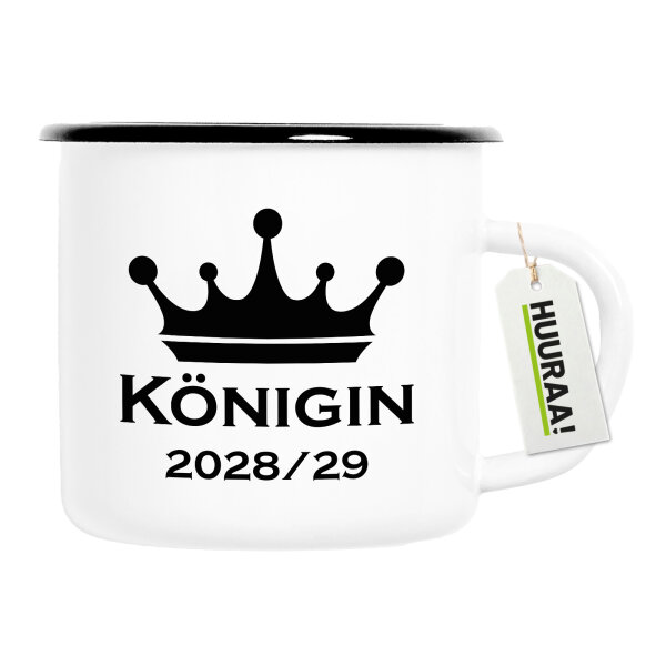 Emaille Tasse Königin 2028/29 Krone Schüztenkönigin 300ml Vintage