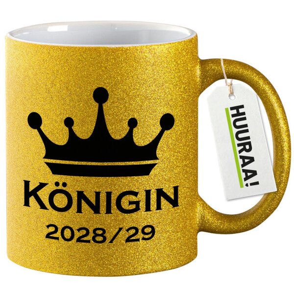 Glitzertasse Königin 2028/29 Krone Schüztenkönigin 330ml