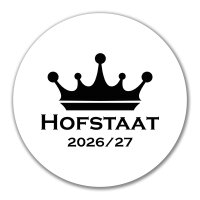 Aufkleber Hofstaat 2026/27 Krone Schützenfest 10cm rund