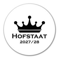 Aufkleber Hofstaat 2027/28 Krone Schützenfest 10cm rund