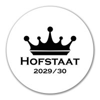 Aufkleber Hofstaat 2029/30 Krone Schützenfest 10cm rund