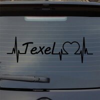 Heckscheibenaufkleber Texel Herzschlag  ca. 55x17cm