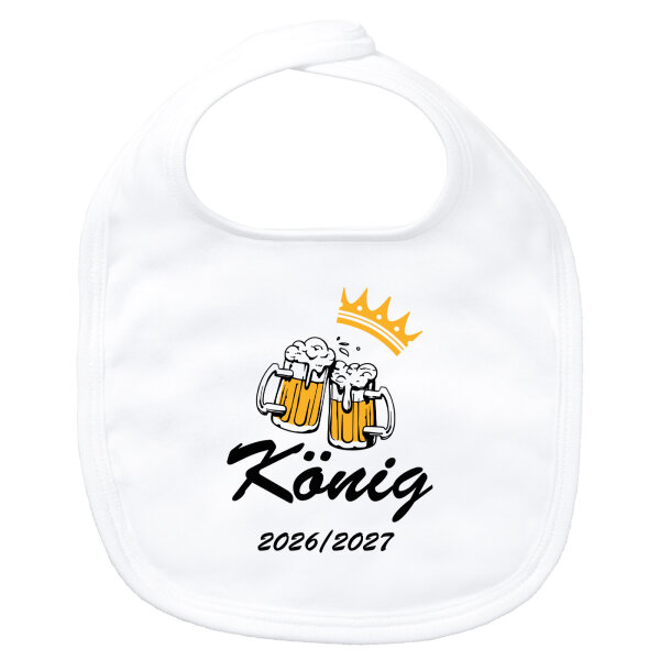 Baby Lätzchen König 2026/27 Bierkrug Schüztenkönig Klettverschluss