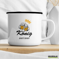 Emaille Tasse König 2027/28 Bierkrug Schüztenkönig 300ml Vintage