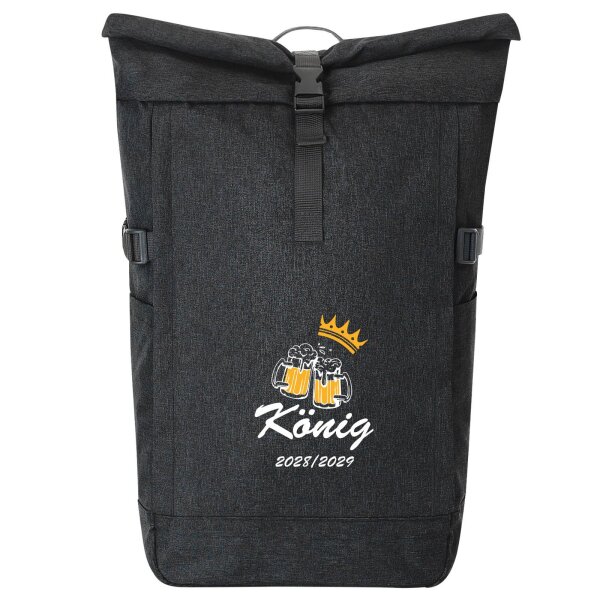 Kurierrucksack König 2028/29 Bierkrug Schüztenkönig 30-44 Liter Black Melange