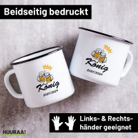 Emaille Tasse König 2028/29 Bierkrug...