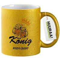 Glitzertasse König 2029/30 Bierkrug...