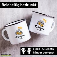 Emaille Tasse K&ouml;nigin 2027/28 Bierkrug...