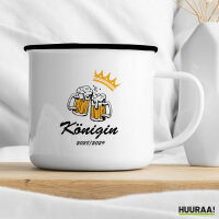 Emaille Tasse K&ouml;nigin 2028/29 Bierkrug...