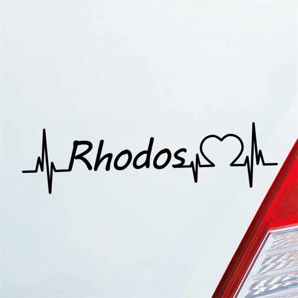 Autoaufkleber Rhodos Herzschlag  ca. 19x5cm