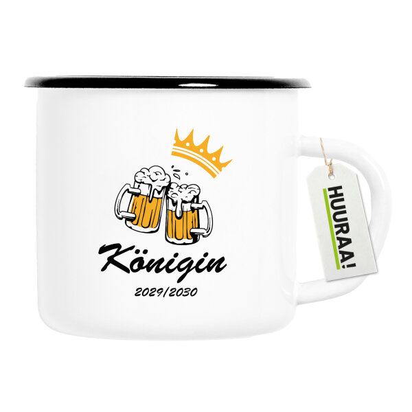 Emaille Tasse Königin 2029/30 Bierkrug Schüztenkönigin 300ml Vintage