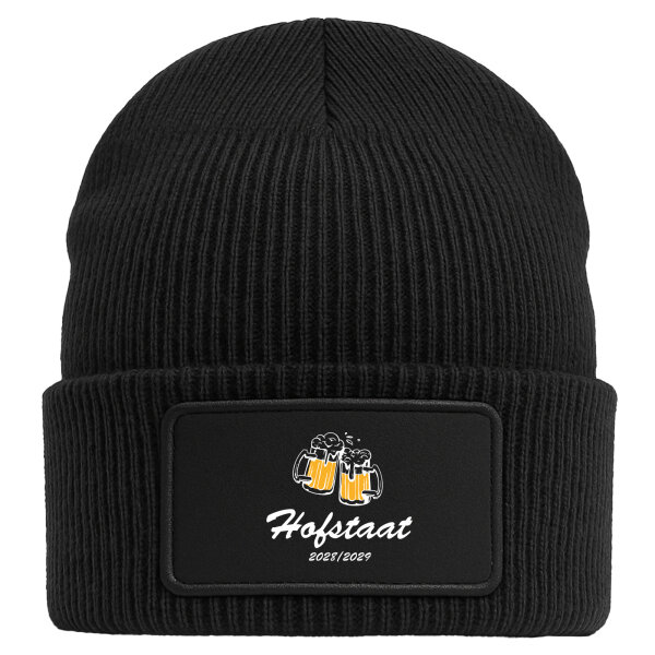 Beanie mit Patch Hofstaat 2028/29 Bierkrug Schützenfest Black