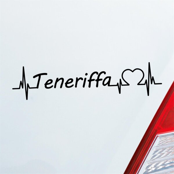 Autoaufkleber Teneriffa Herzschlag  ca. 19x5cm
