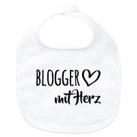 Baby Lätzchen Blogger mit Herz Klettverschluss