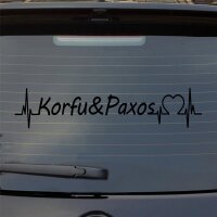 Heckscheibenaufkleber Korfu & Paxos Herzschlag  ca....
