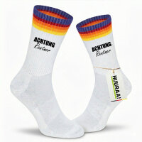 Unisex Socken Achtung Rentner Schriftzug Baumwolle