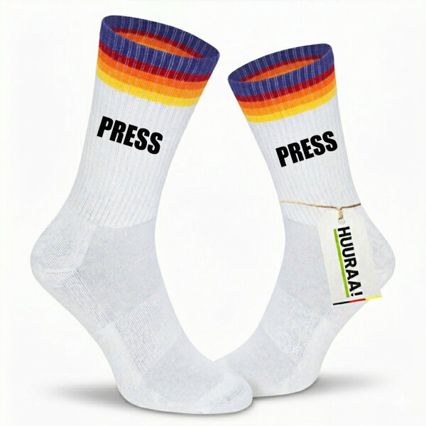 Unisex Socken Press Schriftzug Baumwolle