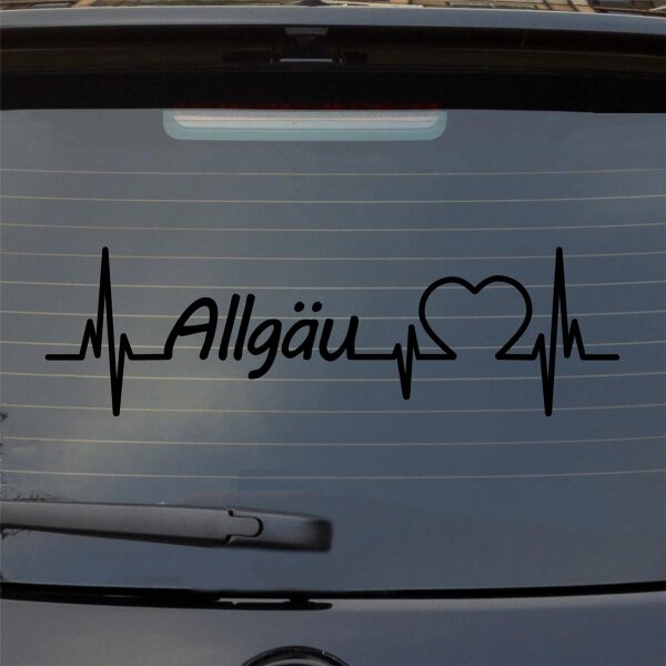 Heckscheibenaufkleber Allgäu Herzschlag  ca. 55x16cm