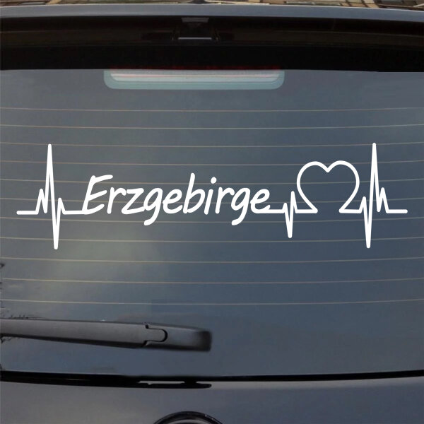 Heckscheibenaufkleber Erzgebirge Herzschlag  ca. 55x13cm