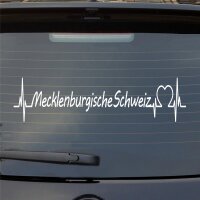 Heckscheibenaufkleber Mecklenburgische Schweiz Herzschlag  ca. 55x14cm