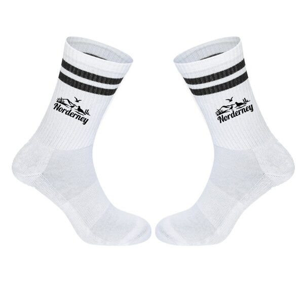 Unisex Socken Norderney Strandmotiv Baumwolle
