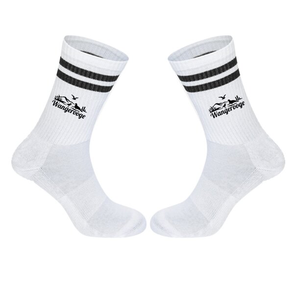 Unisex Socken Wangerooge Strandmotiv Baumwolle