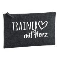 Kulturbeutel Trainer mit Herz 1 Liter Charcoal