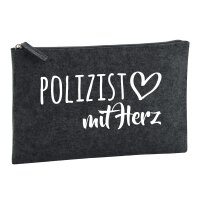 Kulturbeutel Polizist mit Herz 1 Liter Charcoal
