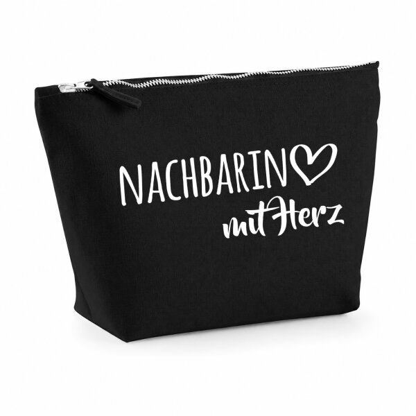 Kulturbeutel Nachbarin mit Herz 1 Liter Charcoal
