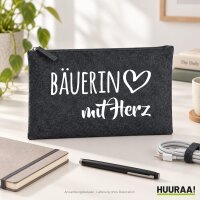 Kulturbeutel Bäuerin mit Herz 1 Liter Charcoal