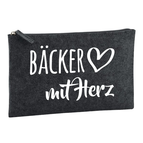 Kulturbeutel Bäcker mit Herz 1 Liter Charcoal