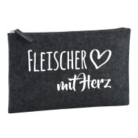 Kulturbeutel Fleischer mit Herz 1 Liter Charcoal