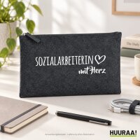 Kulturbeutel Sozialarbeiterin mit Herz 1 Liter Charcoal