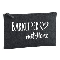 Kulturbeutel Barkeeper mit Herz 1 Liter Charcoal