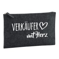 Kulturbeutel Verk&auml;ufer mit Herz 1 Liter Charcoal