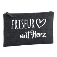 Kulturbeutel Friseur mit Herz 1 Liter Charcoal