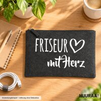 Kulturbeutel Friseur mit Herz 1 Liter Charcoal