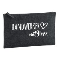 Kulturbeutel Handwerker mit Herz 1 Liter Charcoal