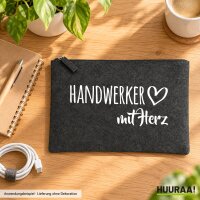 Kulturbeutel Handwerker mit Herz 1 Liter Charcoal