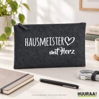 Kulturbeutel Hausmeister mit Herz 1 Liter Charcoal