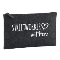 Kulturbeutel Streetworker mit Herz 1 Liter Charcoal