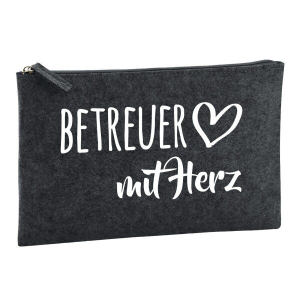 Kulturbeutel Betreuer mit Herz 1 Liter Charcoal