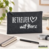 Kulturbeutel Betreuer mit Herz 1 Liter Charcoal