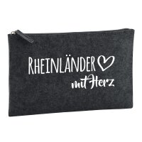 Kulturbeutel Rheinl&auml;nder mit Herz 1 Liter Charcoal