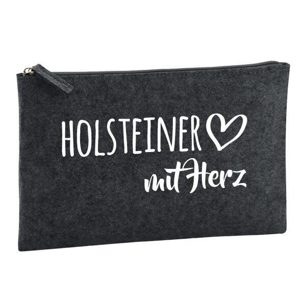 Kulturbeutel Holsteiner mit Herz 1 Liter Charcoal