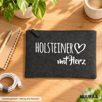 Kulturbeutel Holsteiner mit Herz 1 Liter Charcoal