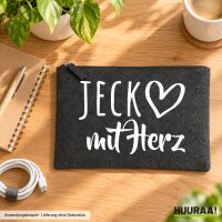 Kulturbeutel Jeck mit Herz 1 Liter Charcoal