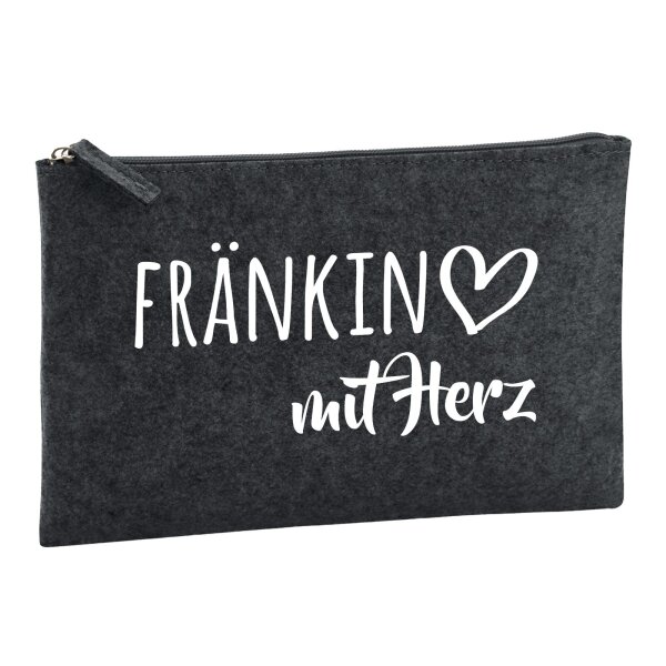 Kulturbeutel Fränkin mit Herz 1 Liter Charcoal